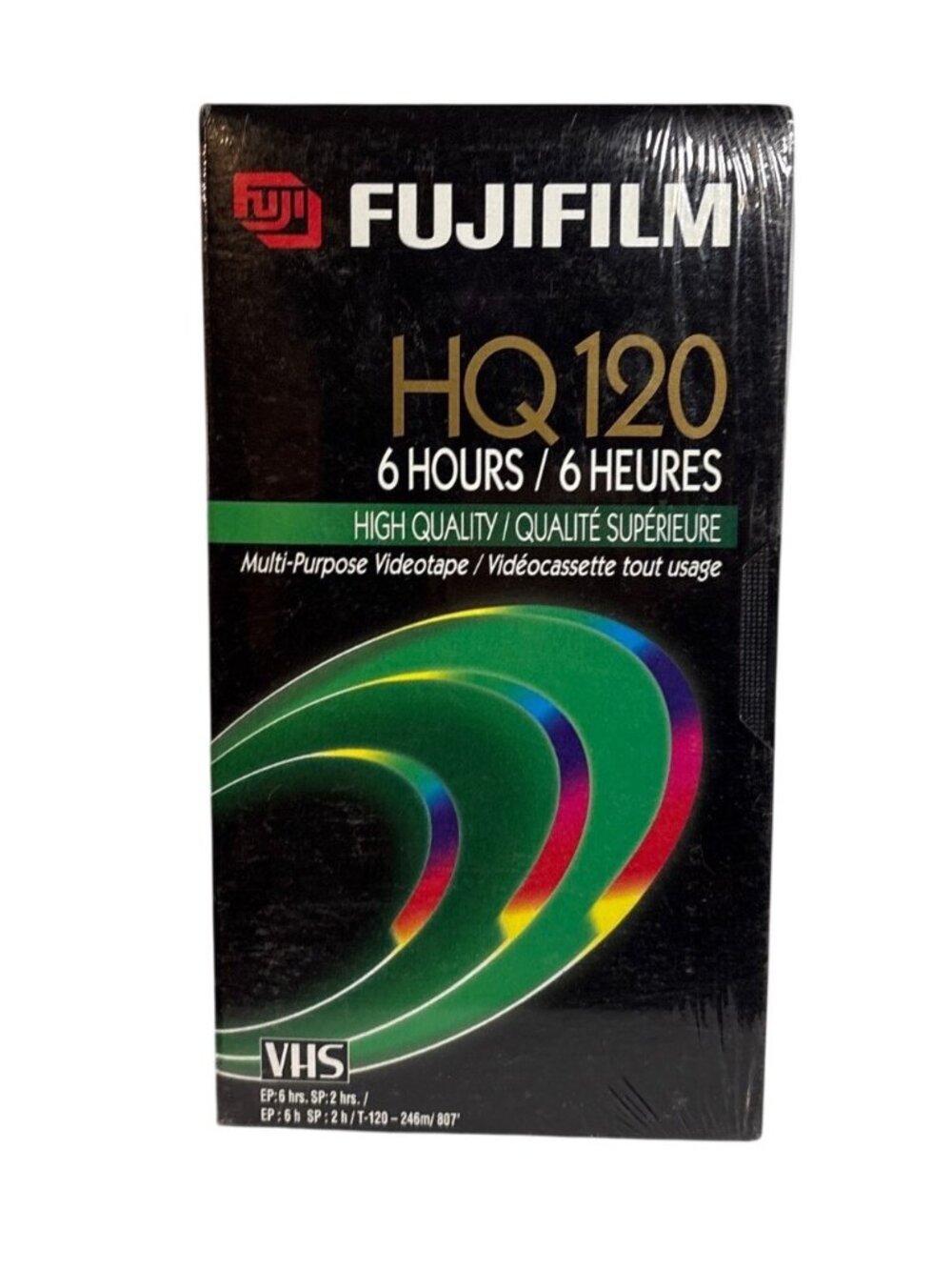 Fujifilm HQ 120 VHS Tape High Quality 6 Hours Multi-Purpose Recording Sealed